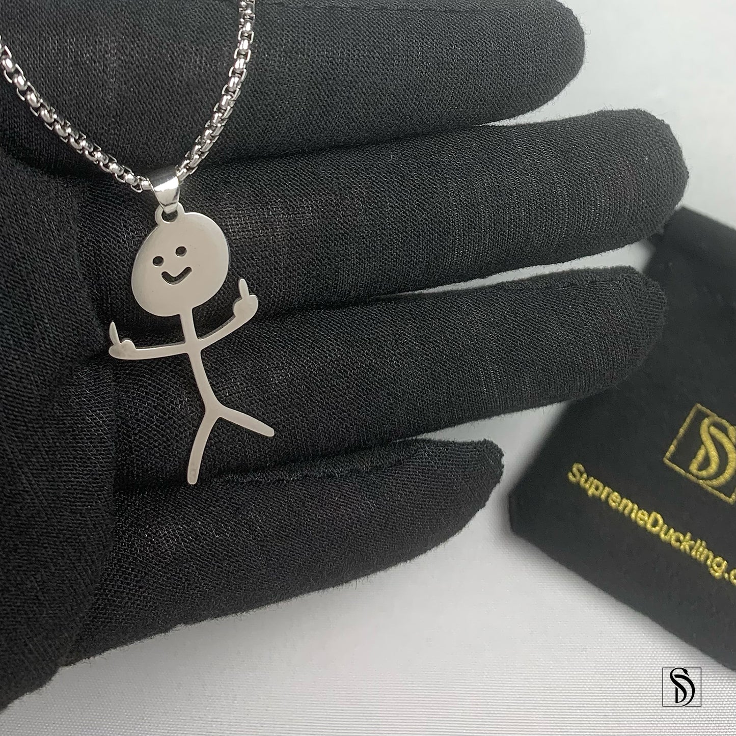 Fearless Stickman Pendant Necklace
