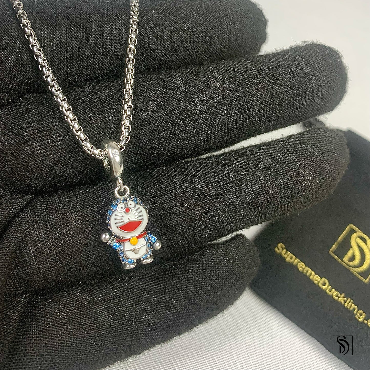 Doraemon Gemstone Pendant Necklace