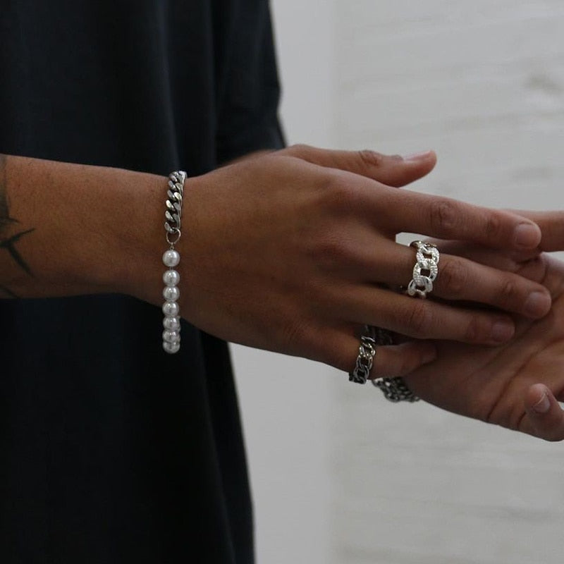 B1 Pearl Cuban Bracelet