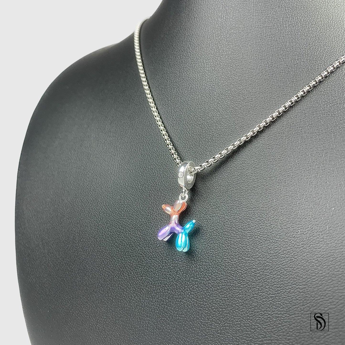 Colorful Balloon Dog Pendant Necklace