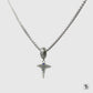 Silver Caduceus Staff Blue Gemstone Necklace