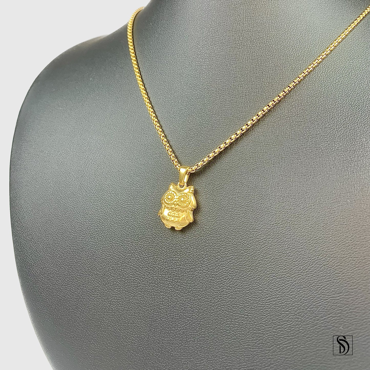 Gold Mini Wisdom Owl Pendant Necklace