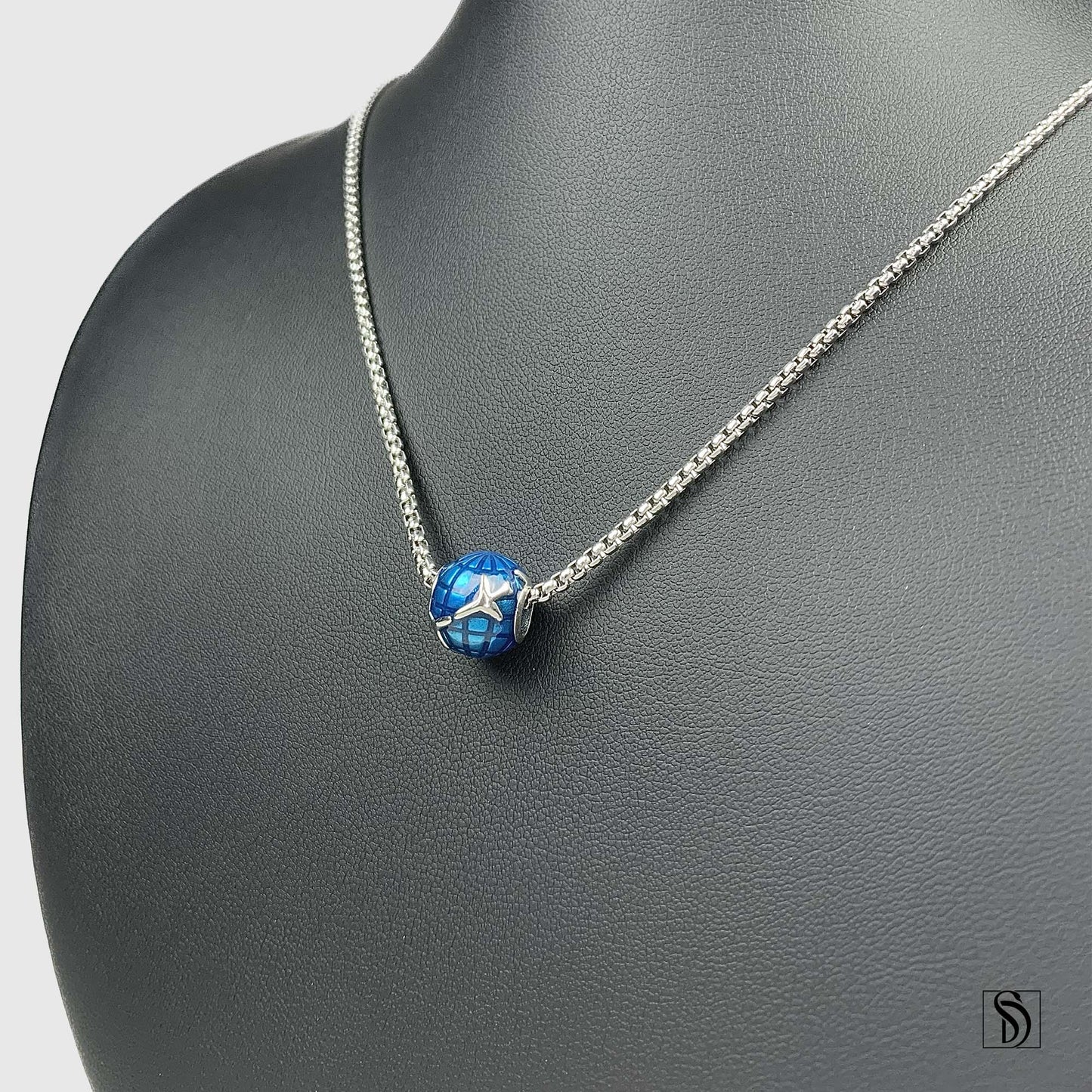 Blue Planet Charm Necklace
