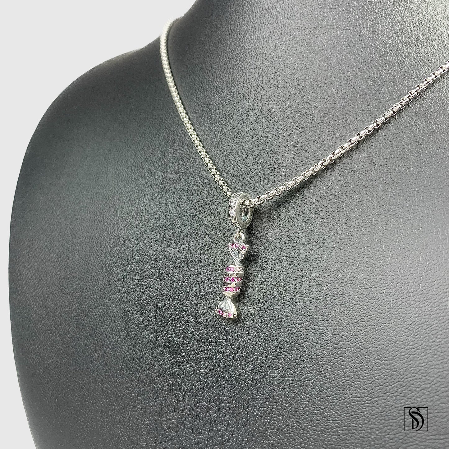 Silver Candy Gemstones Pendant Necklace