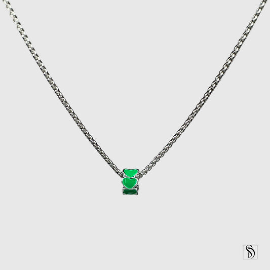 Green Heart Lucky Charm Necklace
