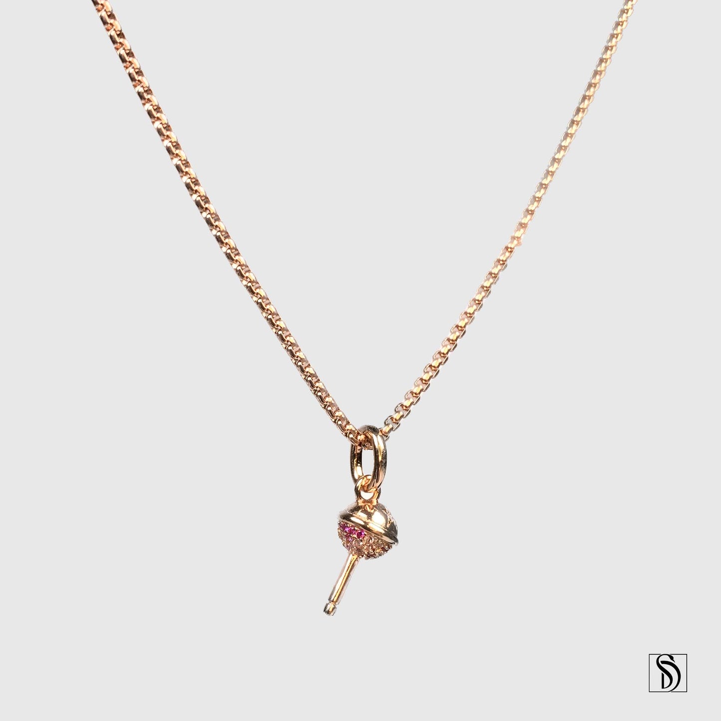Rose Gold Lollipop Gemstone Necklace