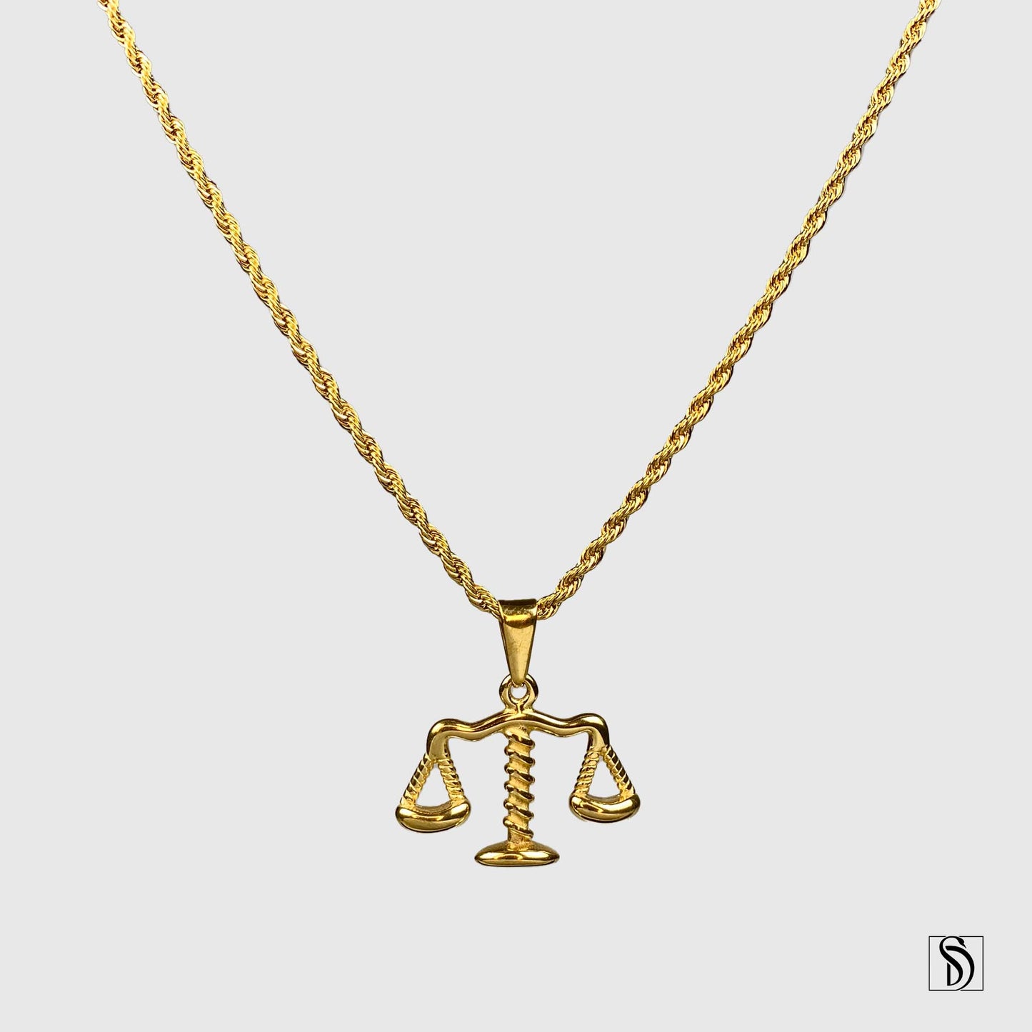 Gold Law Of Balance Justice Pendant Necklace