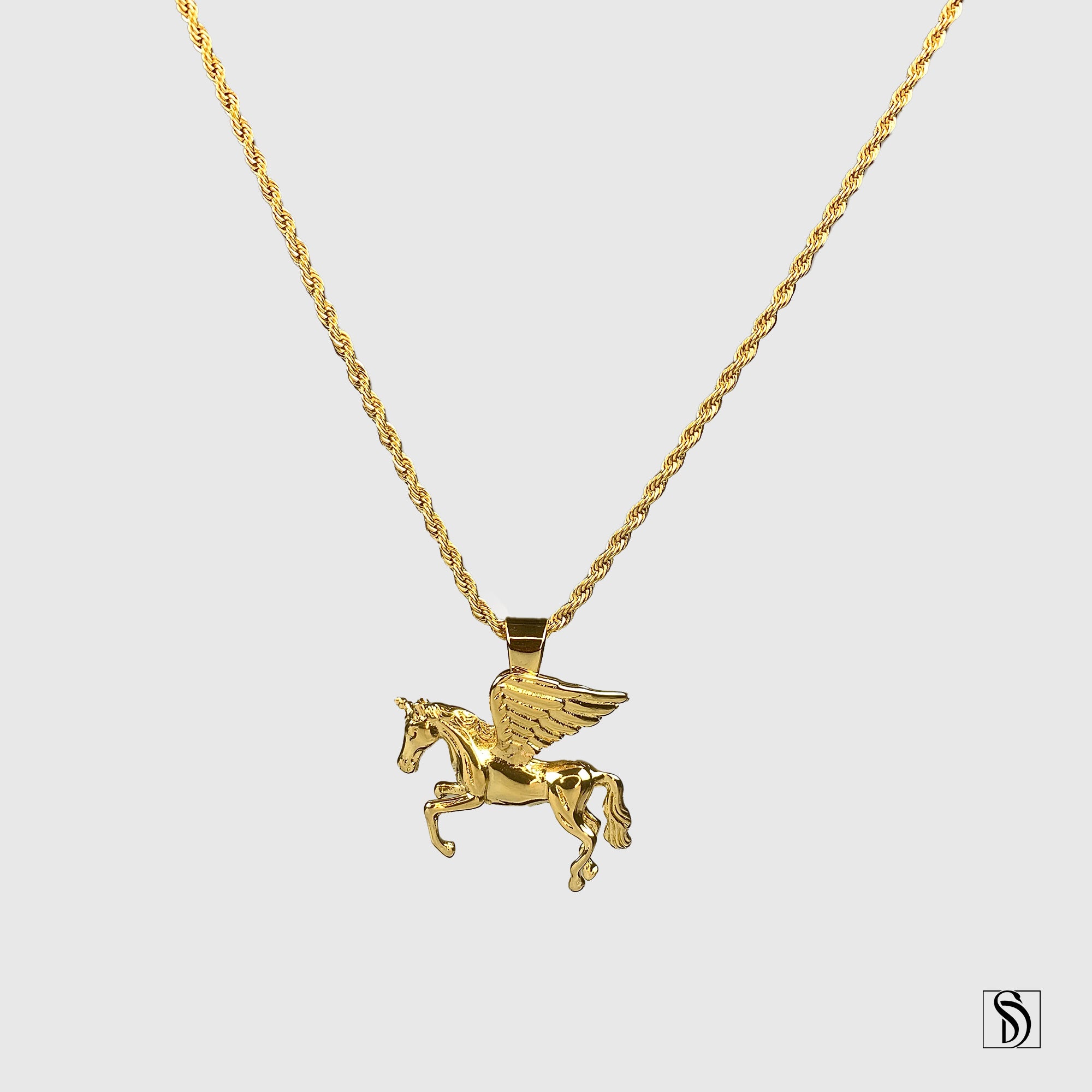 18K Gold Pegasus Pendant Necklace – Supreme Duckling