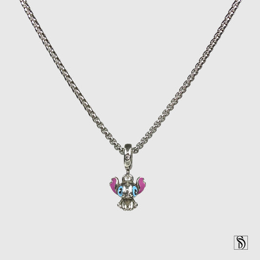 Silver Stitch Pendant Necklace
