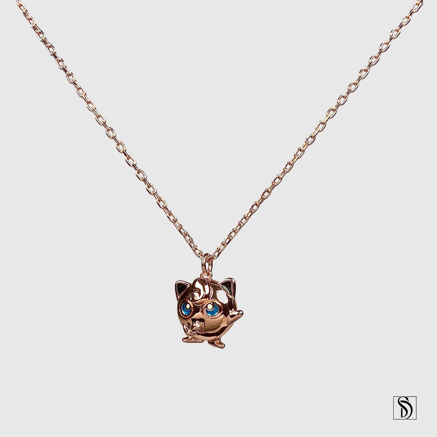 Rose Gold Jigglypuff Pendant Necklace