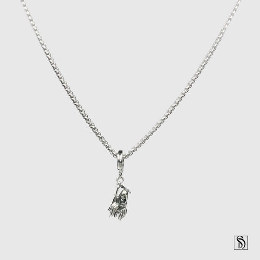 Silver Grim Reaper Pendant Necklace