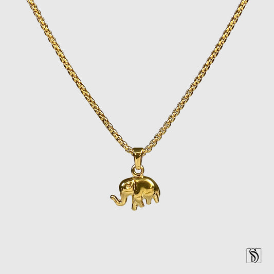 18K Gold Elephant Pendant Necklace