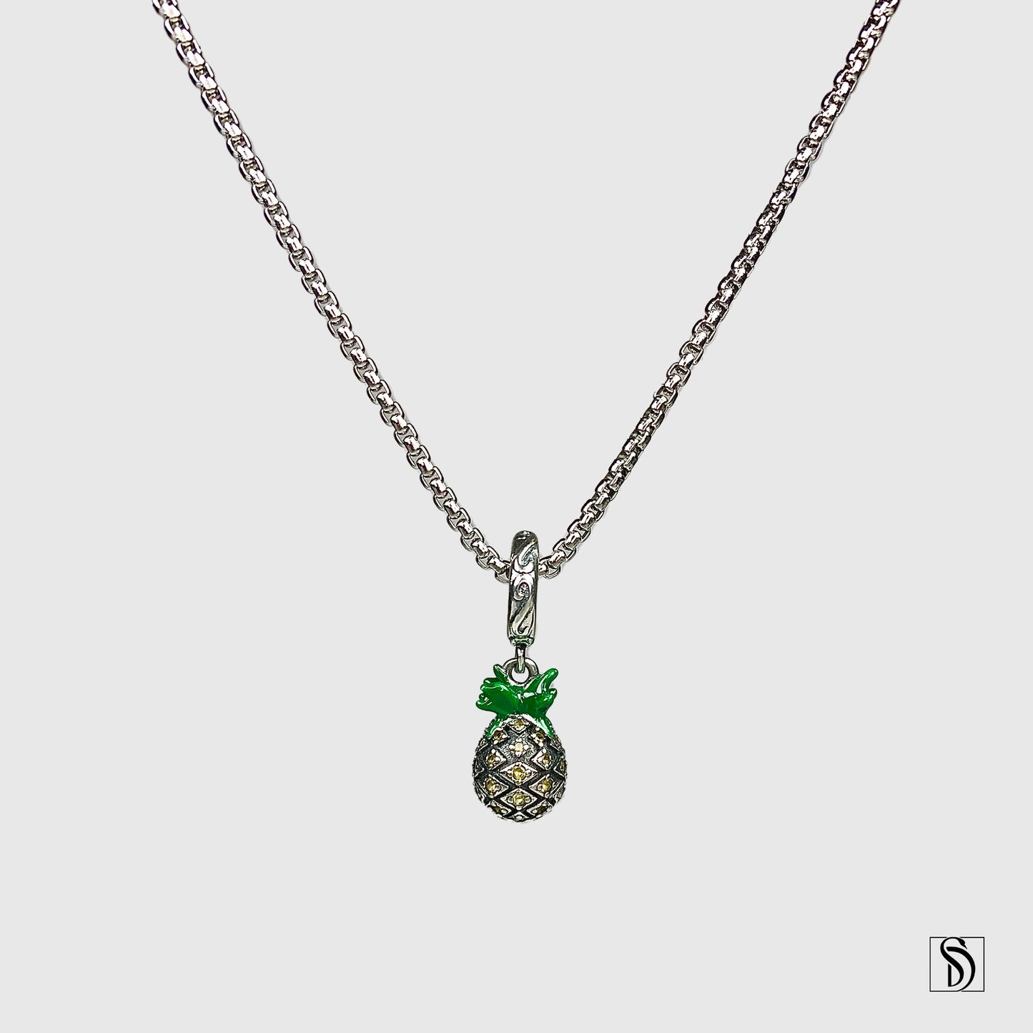 Pineapple Gemstones Pendant Necklace