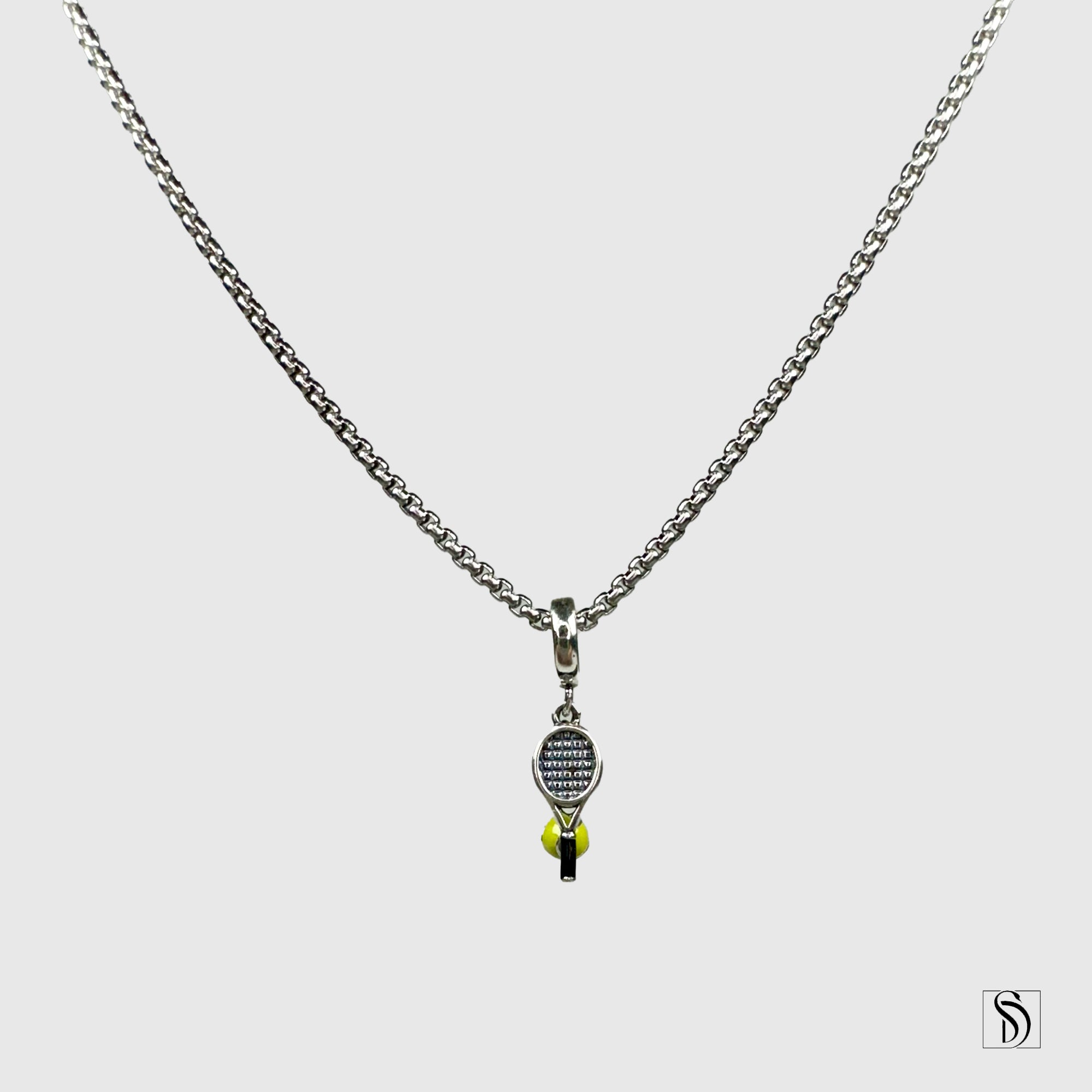 Tennis necklace with 10K yellow gold tennis ball pendant and chain -  Shopping.tennis