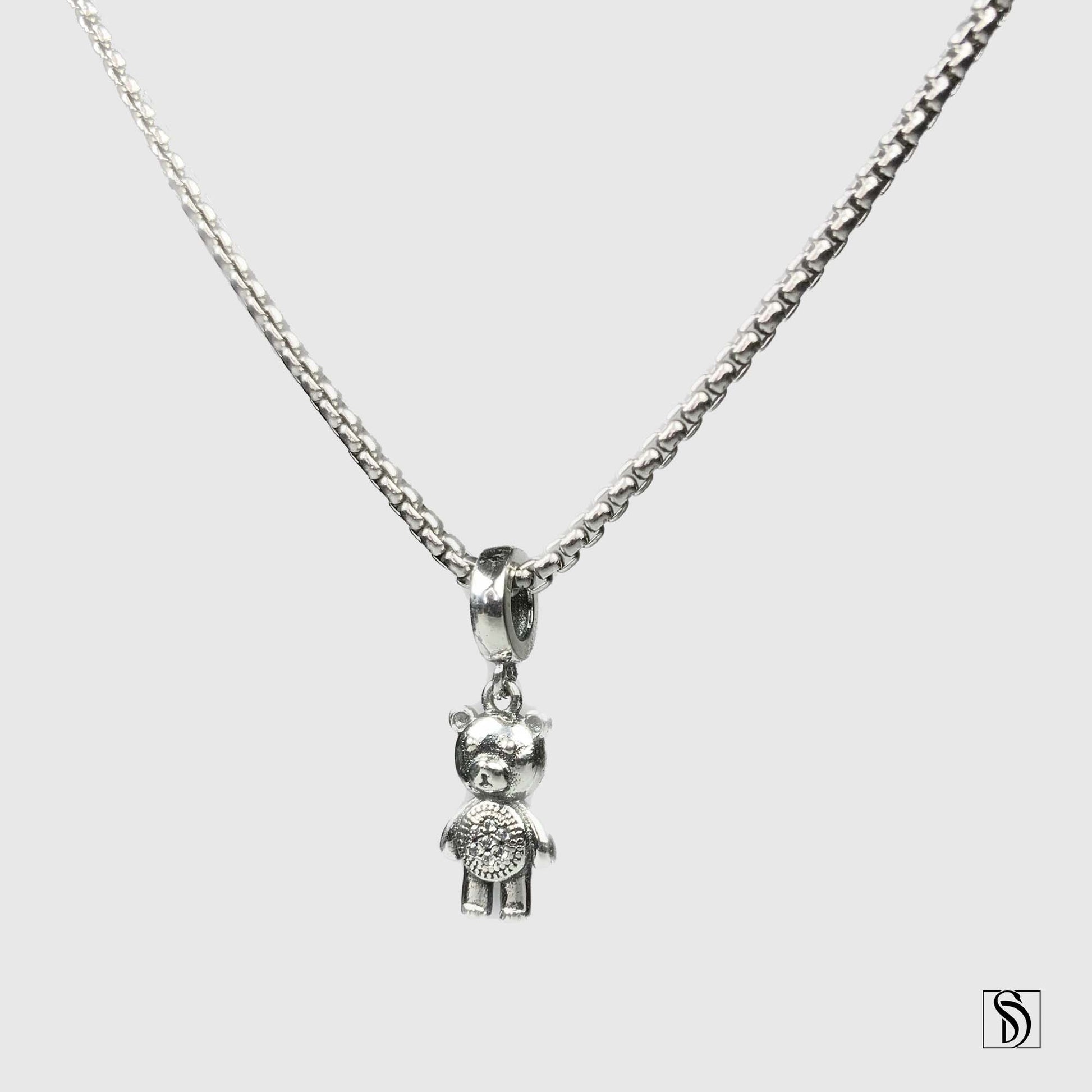 Silver Teddy Bear Pendant Necklace – Supreme Duckling