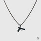 Black 9mm Pistol Hand Gun Pendant Necklace