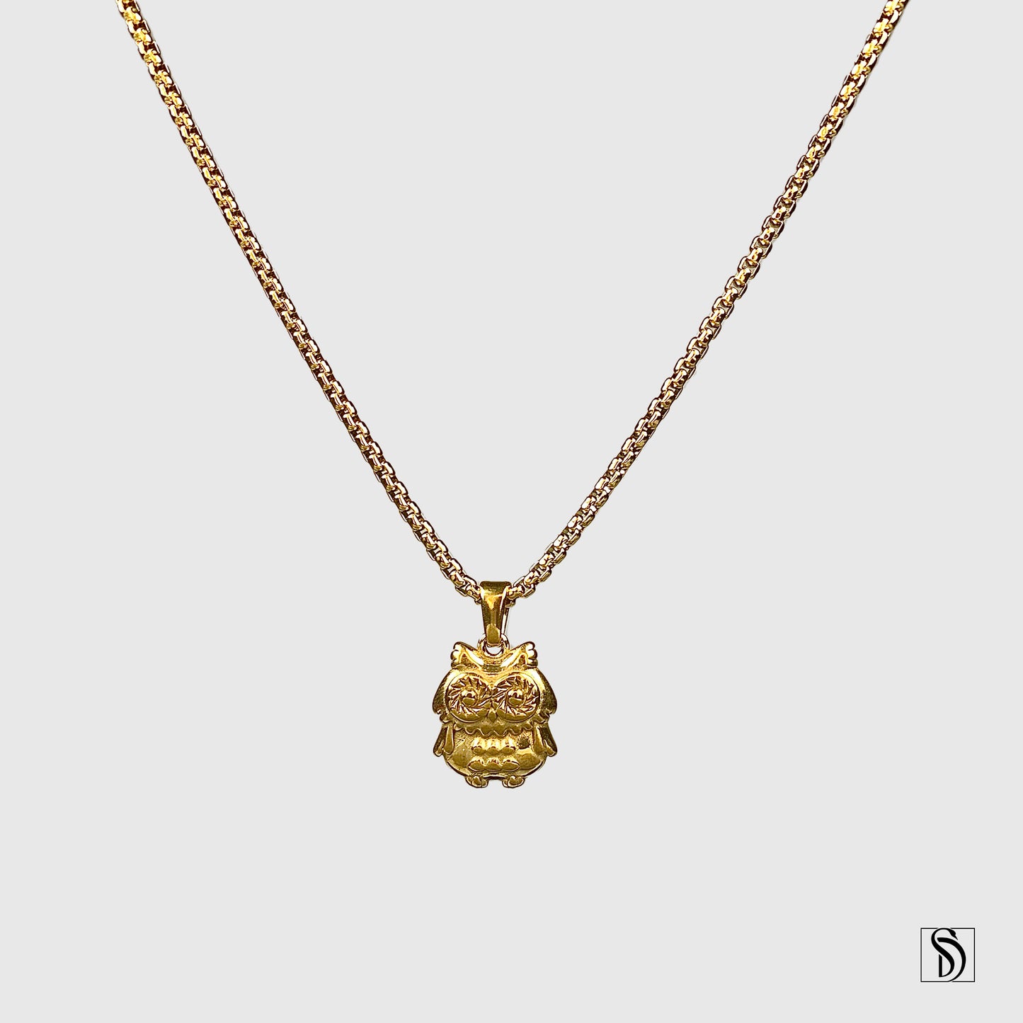 Gold Mini Wisdom Owl Pendant Necklace