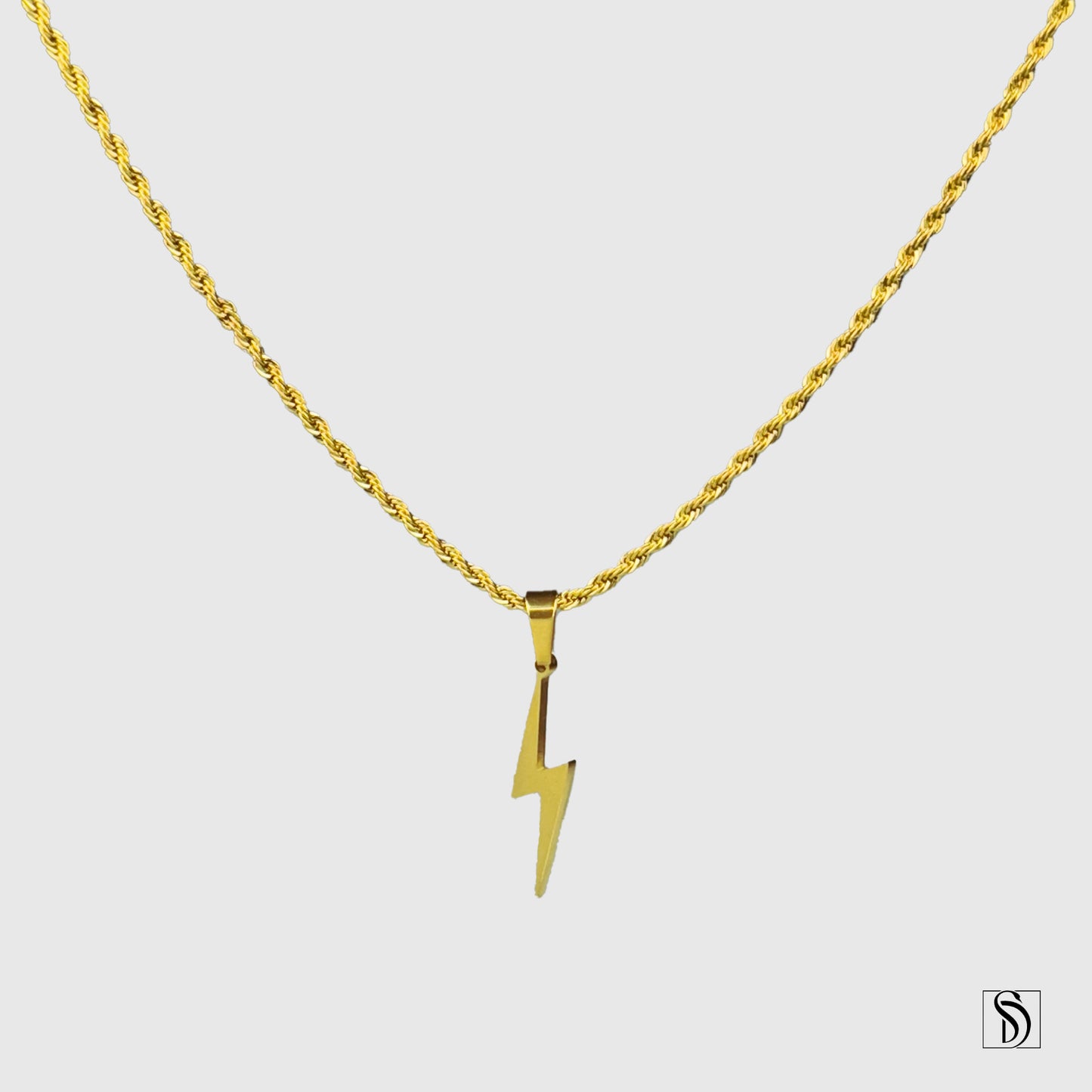 Gold Lightning Pendant Necklace