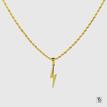 Gold Lightning Pendant Necklace