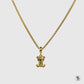 Gold Robot Teddy Bear Pendant Necklace
