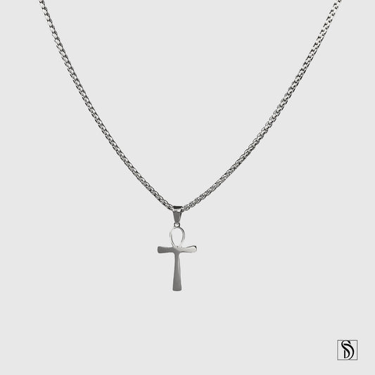 Silver Egyptian Ankh Pendant Necklace