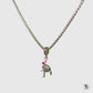 Pink Flamingo Gemstones Pendant Necklace