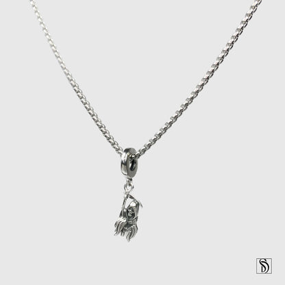 Silver Grim Reaper Pendant Necklace