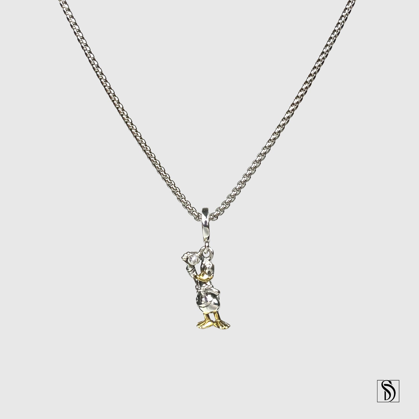 Donald Duck Gemstone Pendant Necklace