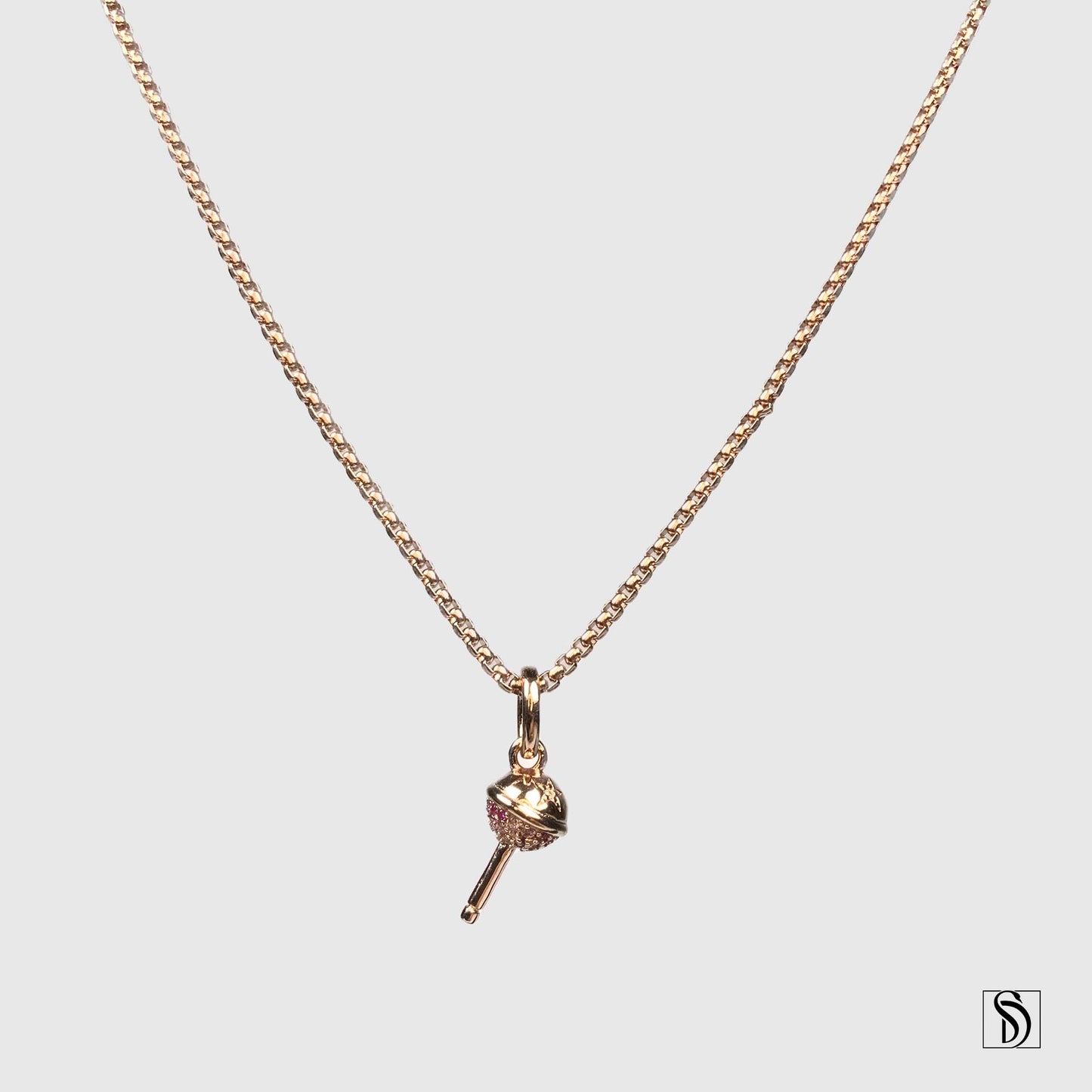 Rose Gold Lollipop Gemstone Necklace