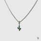 Green Cactus Gemstones Pendant Necklace