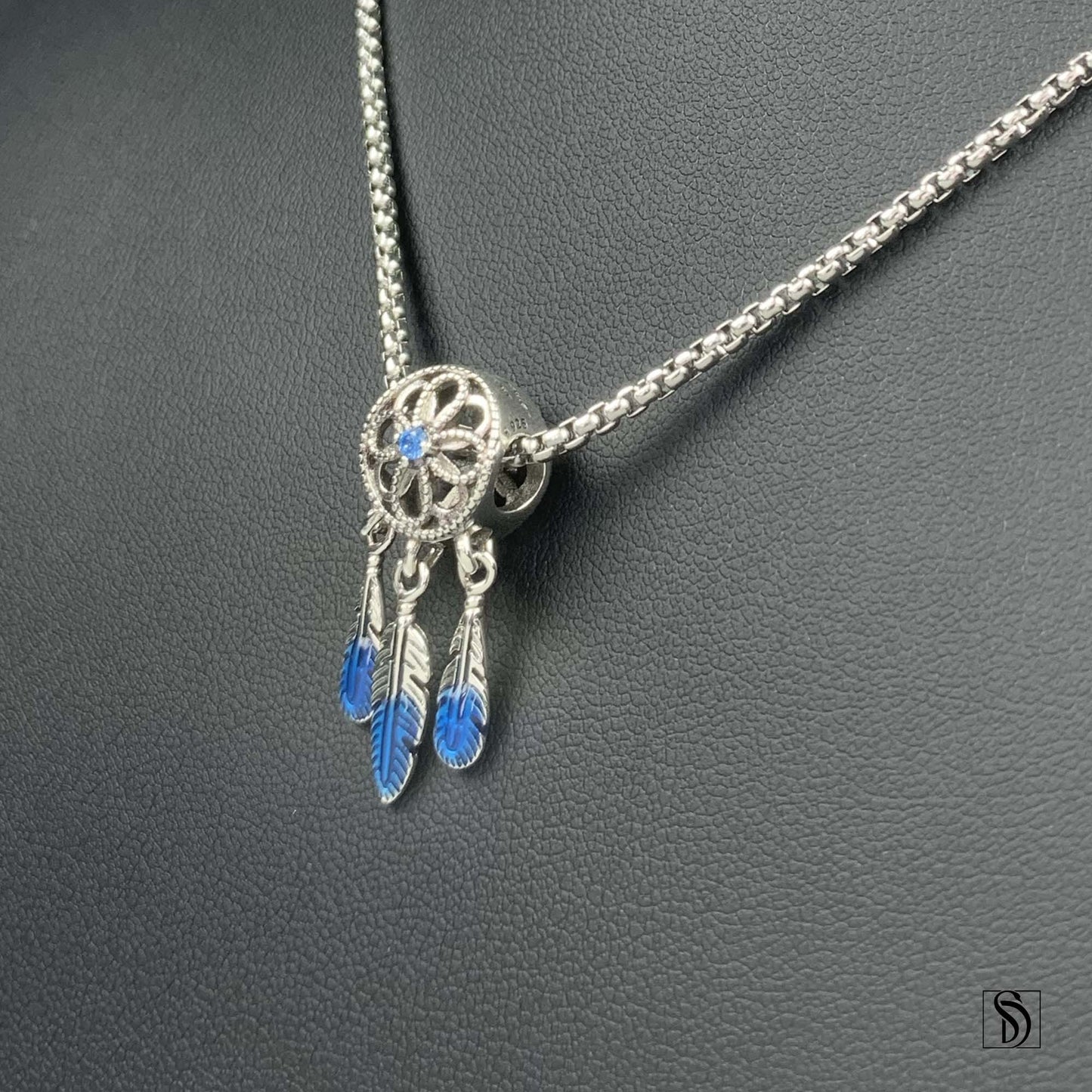 Blue Dream Catcher Pendant Necklace