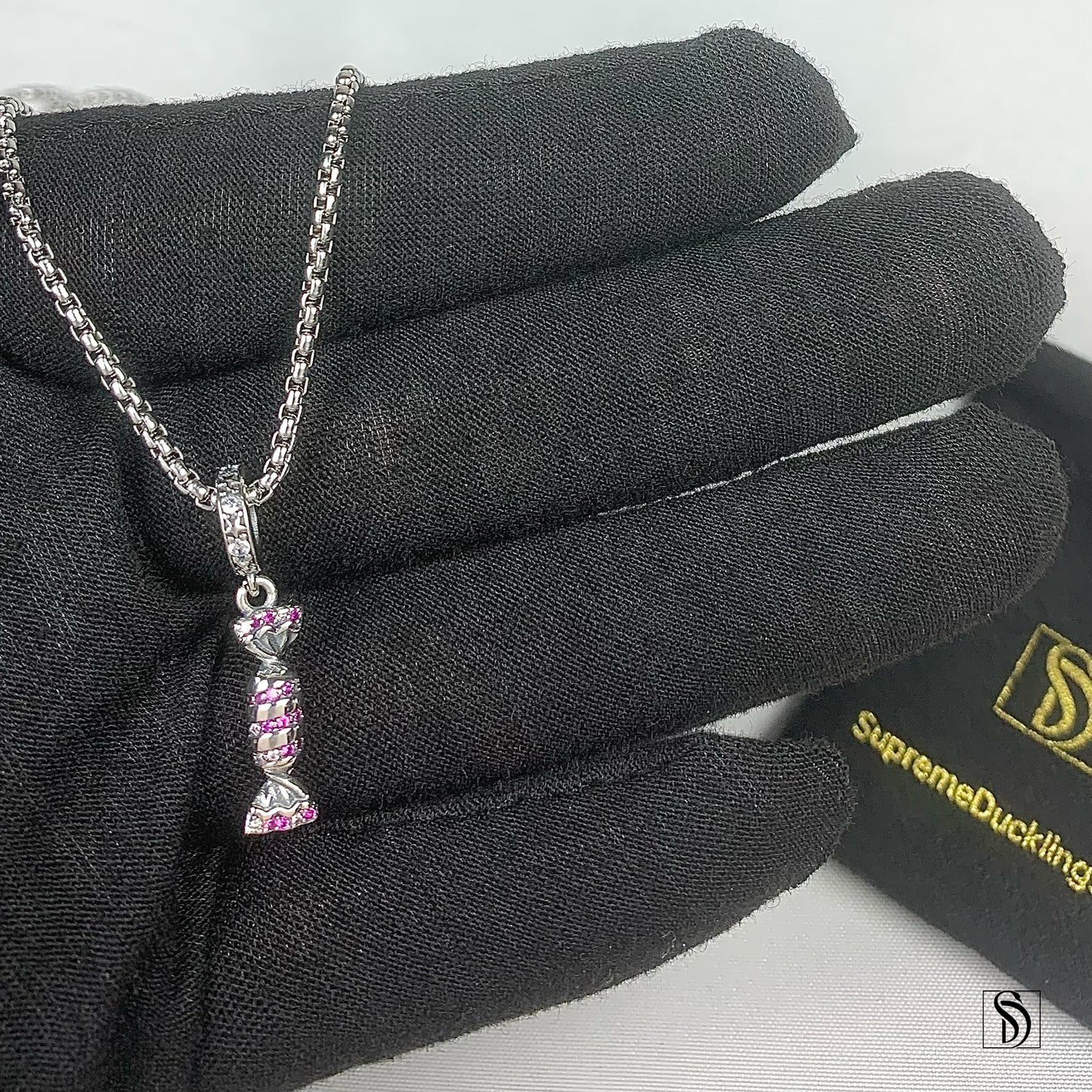 Silver Candy Gemstones Pendant Necklace
