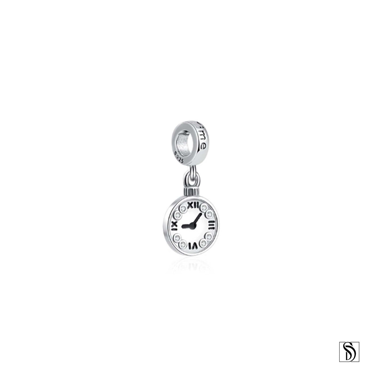 Silver Clock Time Management Pendant Necklace