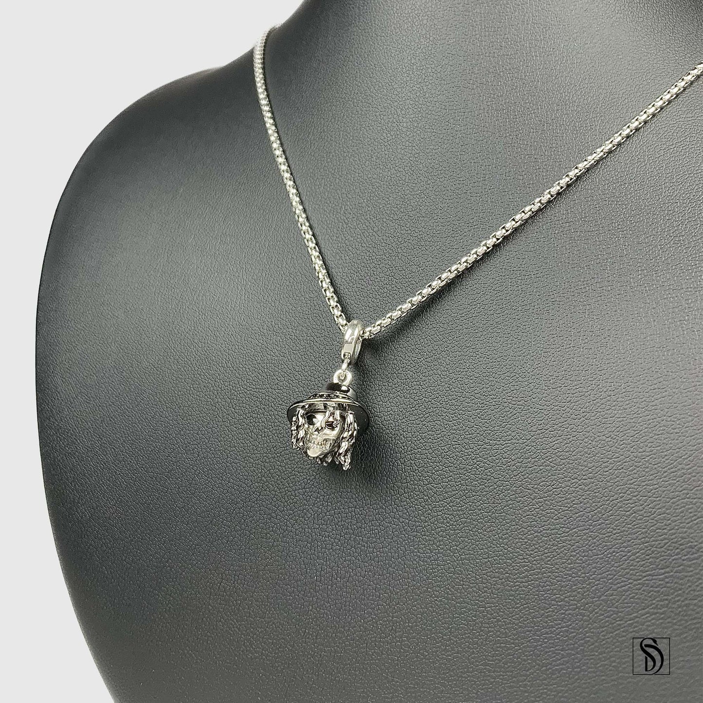 Skull Dreadlocks Gemstone Necklace
