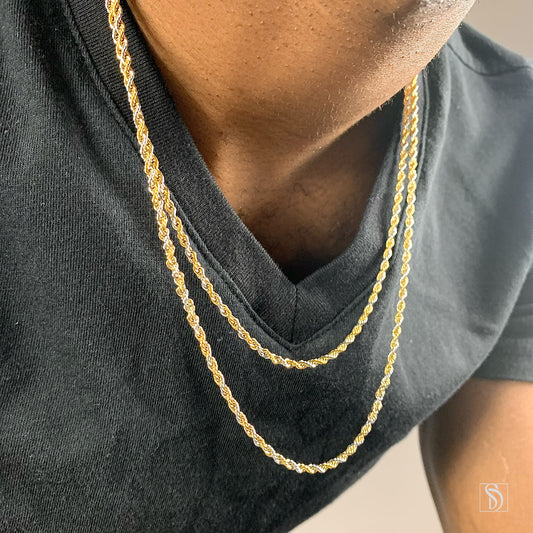 2mm Two Toned Rope Chain