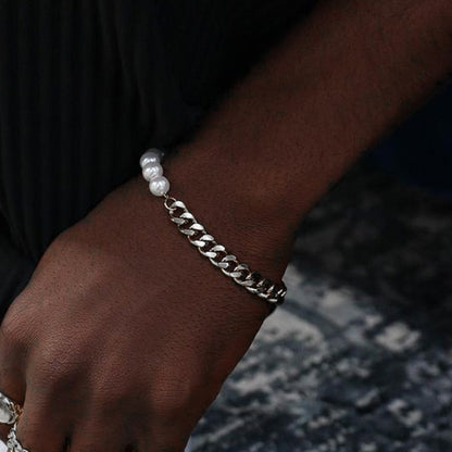 B1 Pearl Cuban Bracelet